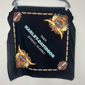 Harley-Davidson Black Bandana Scarf Taku Juneau‎ Alaska Tribal First American